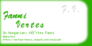 fanni vertes business card